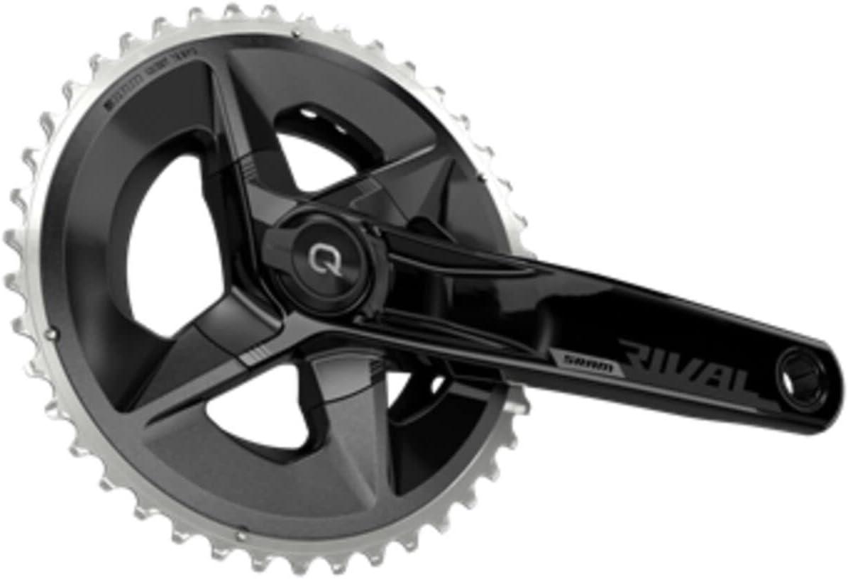 imageSRAM Rival AXS Crankset with Quarq Power Meter 175mm 12Speed 4835t Yaw 107 BCD DUB Spindle Interface Black D1