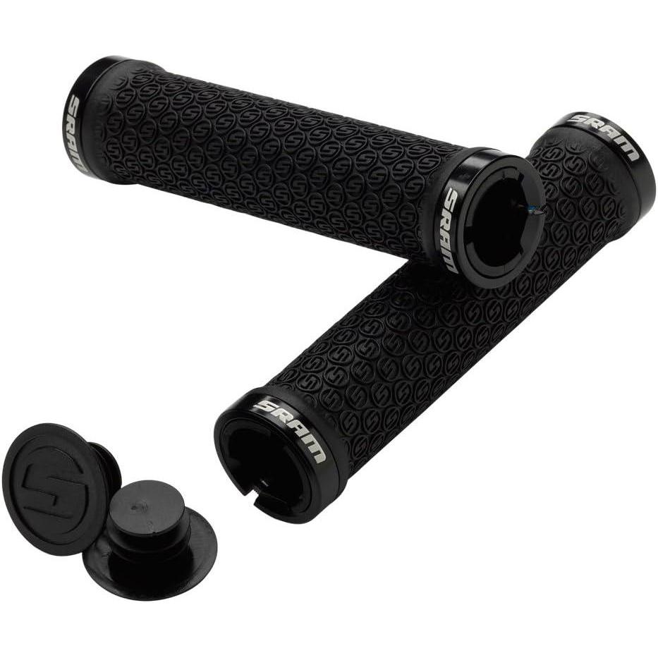 imageSRAM Locking Grips Black LockOn Ergonomic Handlebar Grips with Double Clamps Durable Rubber Material Enhanced Comfort ampamp Secure Locking for Mountain ampamp Road Bicycles