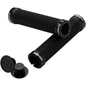 SRAM Locking Grips – Black, Lock-On Ergonomic Handlebar Grips with Double Clamps, Durable Rubber Material, Enhanced Comfort & Secure Locking for Mountain & Road Bicycles