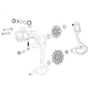 SRAM X0 Eagle T-Type AXS Rear Derailleur Setup Key & Cage Lock Assembly Kit – Compatible with 12-Speed, Precision Springs, Black Finish, Advanced Performance & Engineering for MTB and Trail Riding