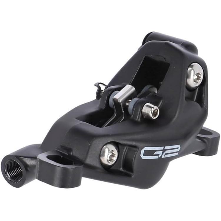 imageSRAM G2 RS Disc Brake Caliper Assembly Hydraulic Post Mount with Diffusion Black Anodized Finish Durable A2 Aluminum Construction HighPerformance Hydraulic Brake Caliper for Mountain Biking and G